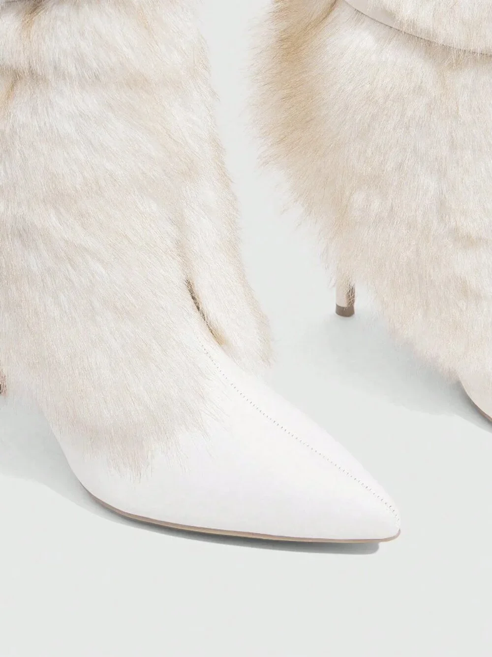 White Sexy Women's Stiletto Foldover Boots